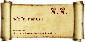 Mák Martin névjegykártya
